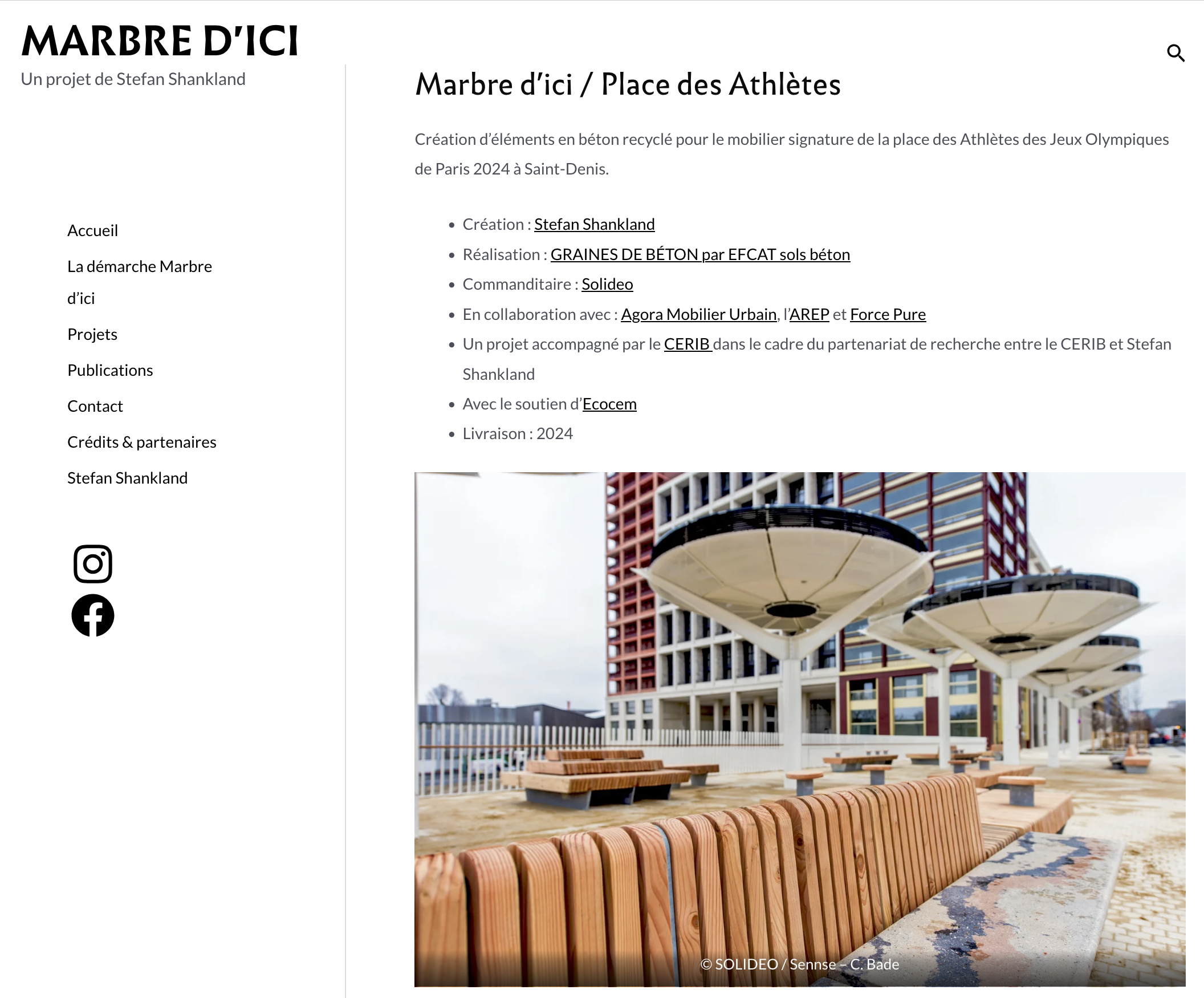 Place des athlètes des JO de Paris 2024, Stefan Shankland crée des bancs en béton recyclés. Graines de béton les met en œuvre.